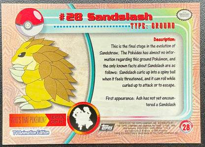Pokémon Topps Sandslash #28 Series 1 (Black Logo)