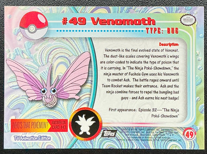 Pokémon Topps Venomoth #49 Series 1 (Black Logo)