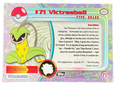 Pokémon Topps Victreebell #71 Series 1 (Black Logo)