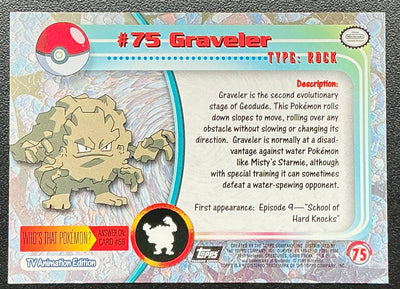 Pokémon Topps Graveler #75 Series 1 (Black Logo)