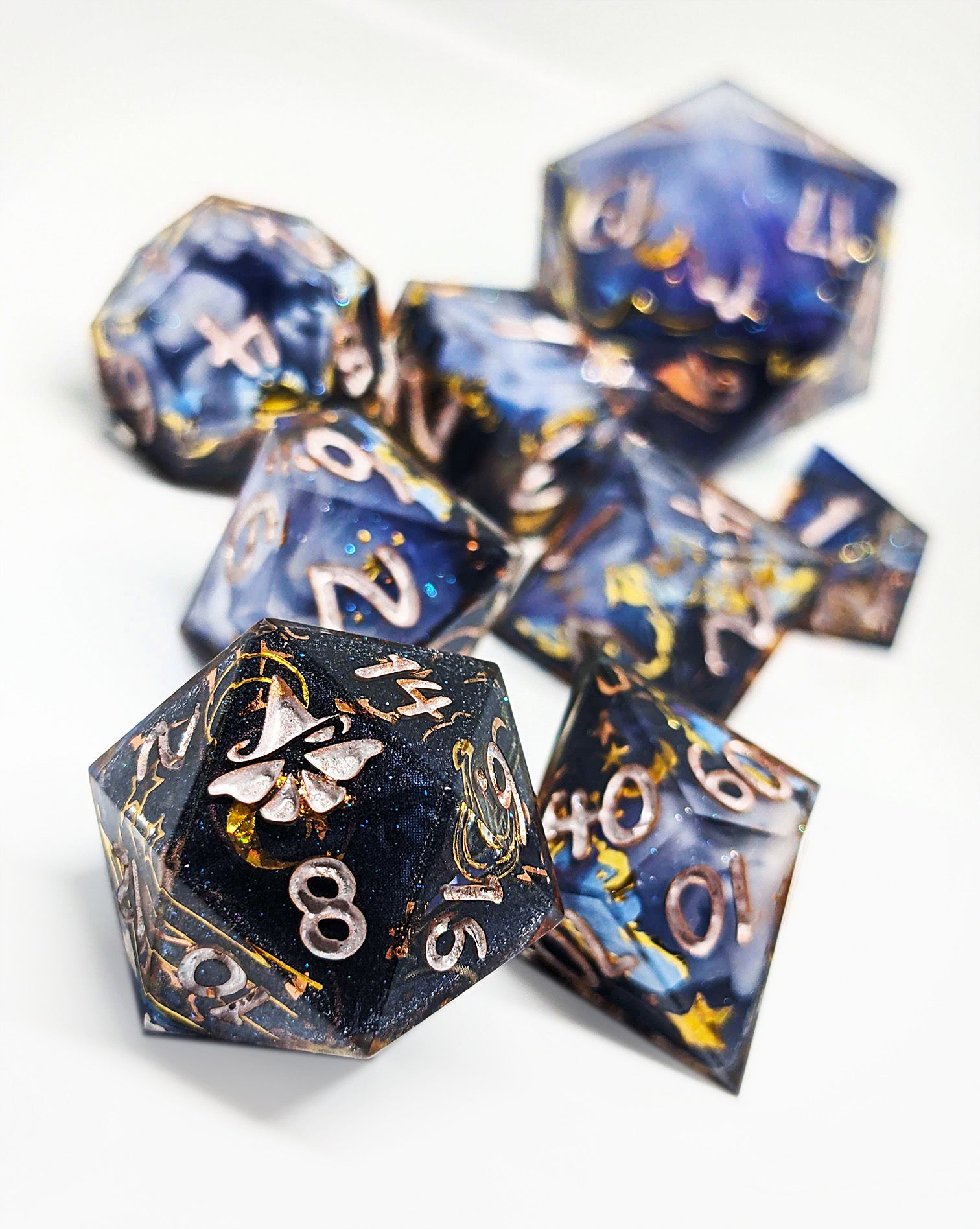 Starry Skies Artisan Polyhedral Dice Set