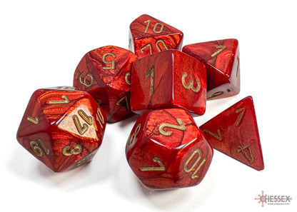 Chessex Scarlet™ (Gold) Polyhedral Dice