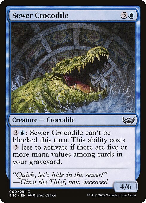 Sewer Crocodile card from the Streets of New Capenna set