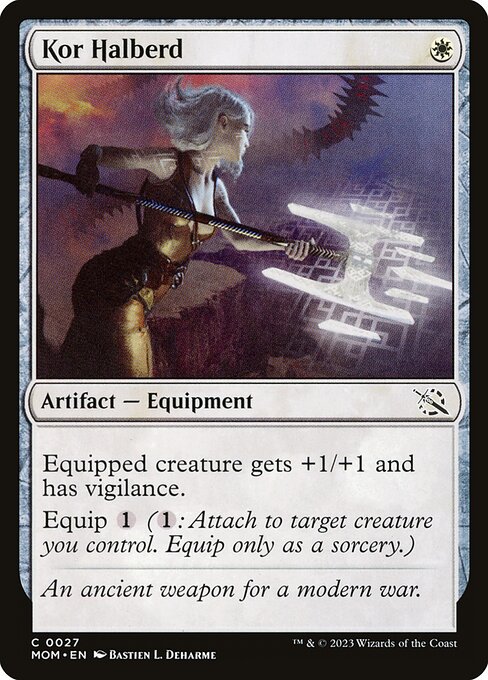  Foil Kor Halberd card from the March of the Machine set