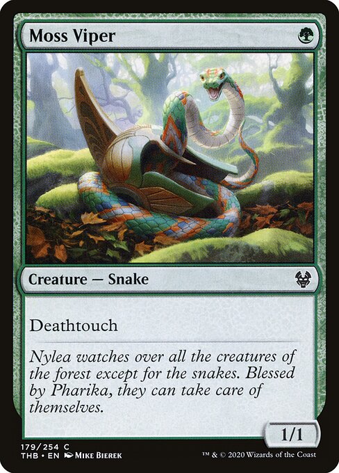  Foil Moss Viper card from the Theros Beyond Death set