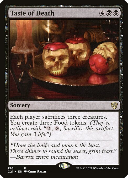 CAD Taste of Death card from the Commander 2021 set