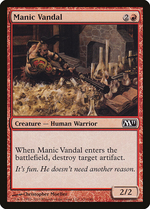 Manic Vandal card from the Magic 2011 set