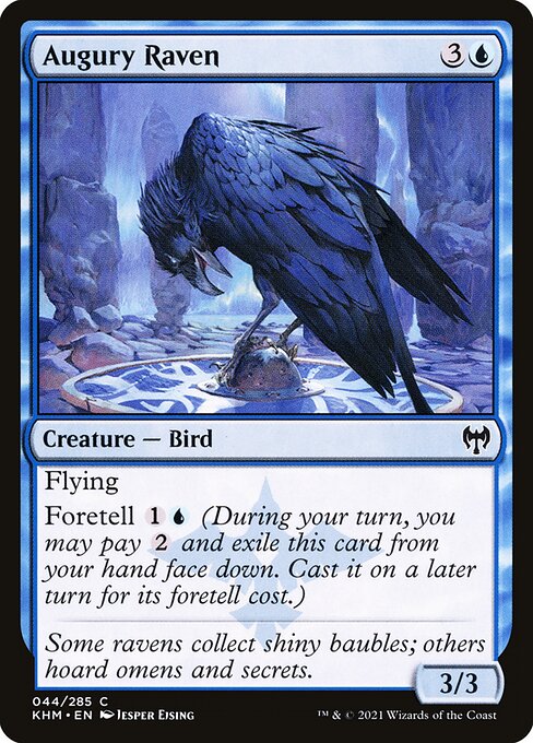 Augury Raven card from the Kaldheim set