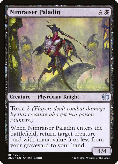  Foil Nimraiser Paladin card from the Phyrexia: All Will Be One set