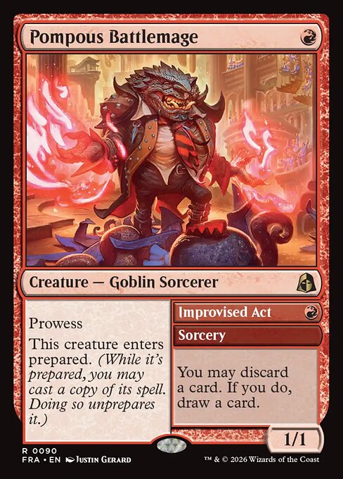 CAD Pompous Battlemage // Improvised Act card from the Reality Fracture set