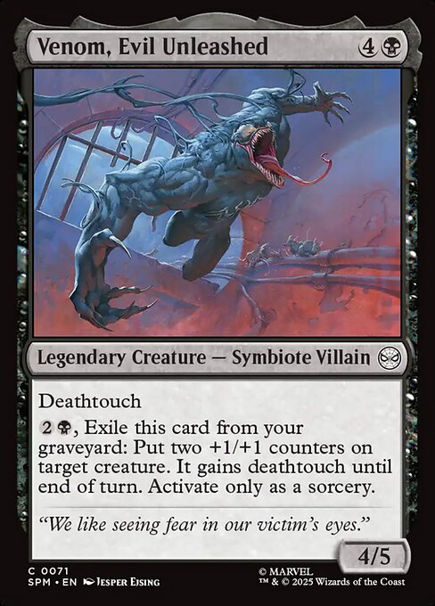 CAD Venom, Evil Unleashed card from the Marvel's Spider-Man set