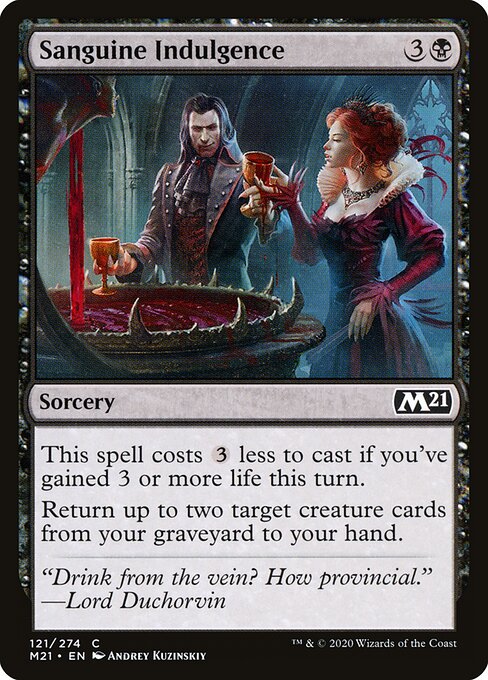 Sanguine Indulgence card from the Core Set 2021 set
