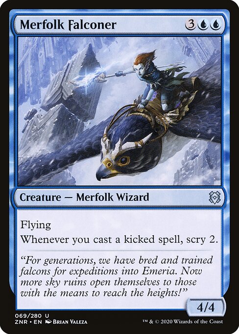  Foil Merfolk Falconer card from the Zendikar Rising set