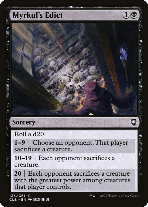 Myrkul's Edict card from the Commander Legends: Battle for Baldur's Gate set