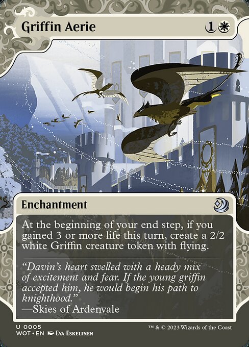 Showcase Griffin Aerie card from the Wilds of Eldraine: Enchanting Tales set