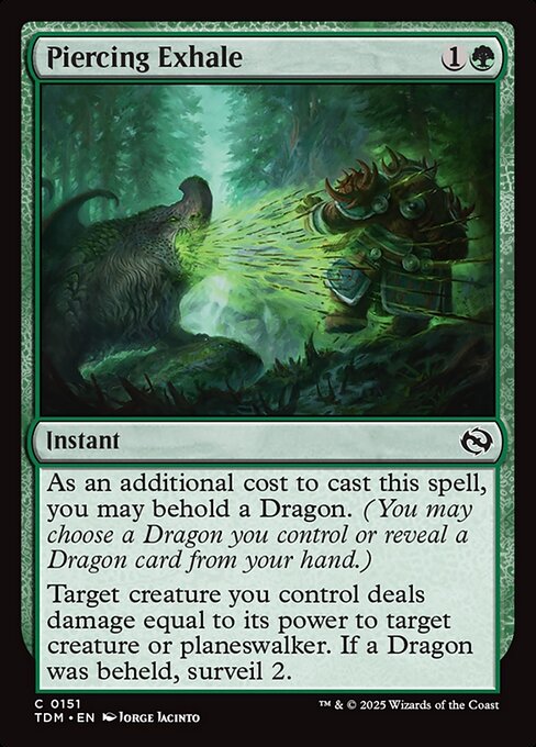  Foil Piercing Exhale card from the Tarkir: Dragonstorm set