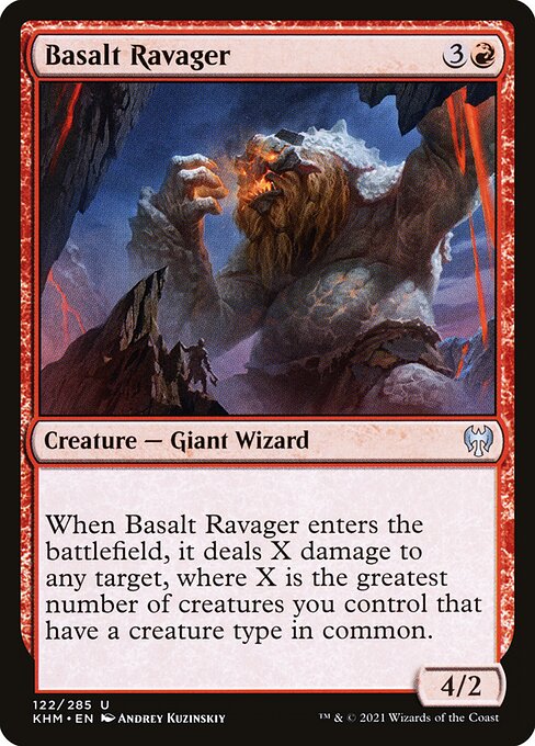 Basalt Ravager card from the Kaldheim set
