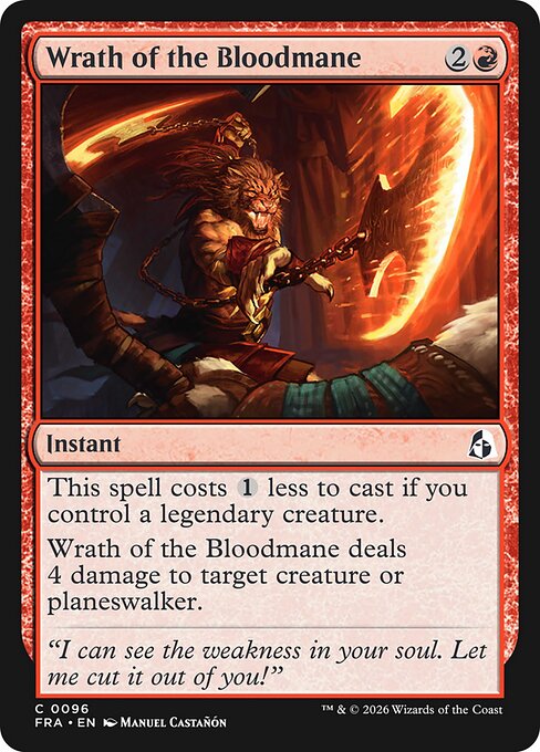 CAD Wrath of the Bloodmane card from the Reality Fracture set