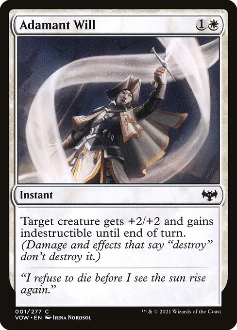 CAD Adamant Will card from the Innistrad: Crimson Vow set
