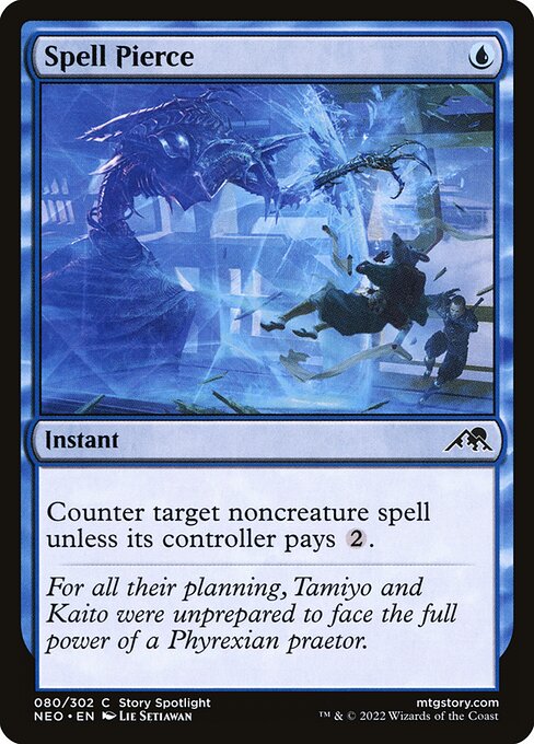 Spell Pierce card from the Kamigawa: Neon Dynasty set