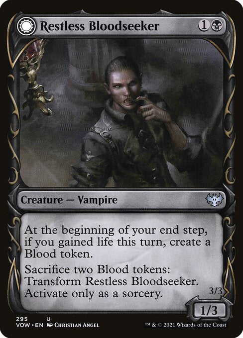 CAD Restless Bloodseeker // Bloodsoaked Reveler card from the Innistrad: Crimson Vow set
