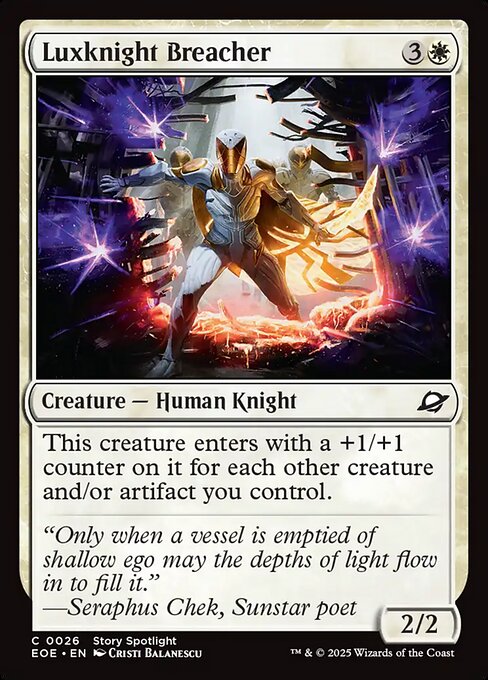  Foil Luxknight Breacher card from the Edge of Eternities set