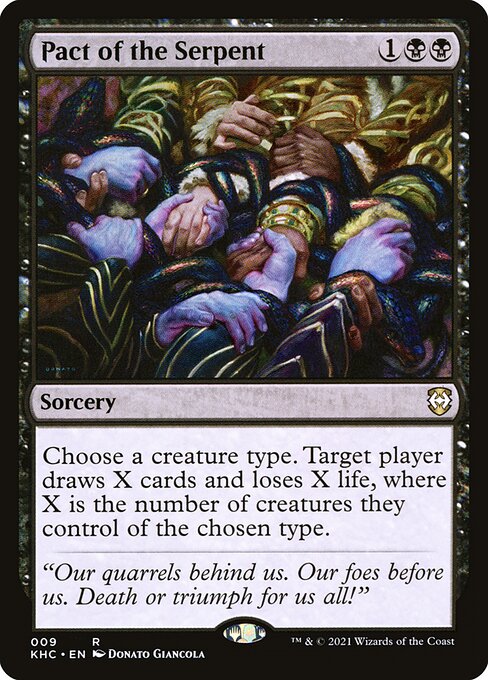 Pact of the Serpent card from the Kaldheim Commander set
