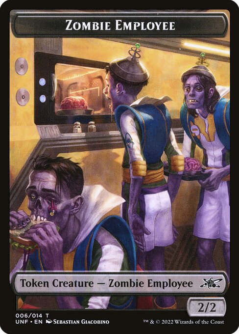 CAD Zombie Employee card from the Unfinity Tokens set