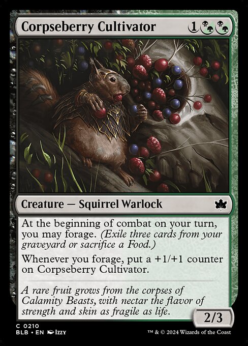 CAD Corpseberry Cultivator card from the Bloomburrow set