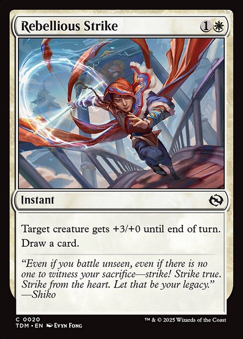  Foil Rebellious Strike card from the Tarkir: Dragonstorm set