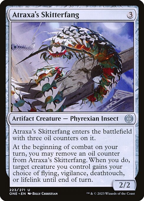  Foil Atraxa's Skitterfang card from the Phyrexia: All Will Be One set