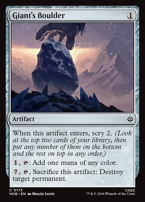 Giant's Boulder card from the The Hobbit set