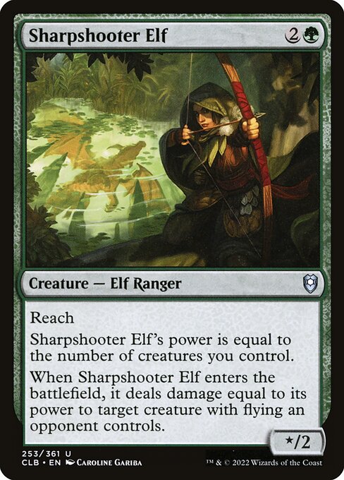 Sharpshooter Elf card from the Commander Legends: Battle for Baldur's Gate set