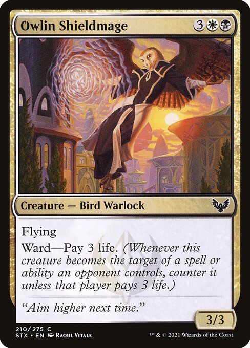 Owlin Shieldmage card from the Strixhaven: School of Mages set
