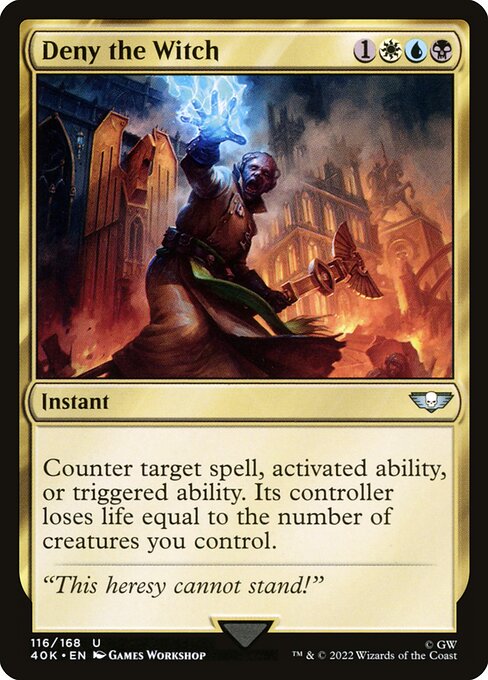 CAD Deny the Witch card from the Warhammer 40,000 Commander set