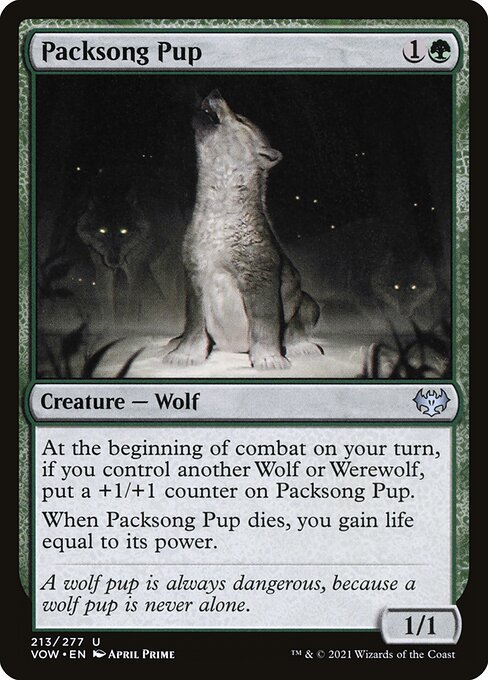 CAD Packsong Pup card from the Innistrad: Crimson Vow set