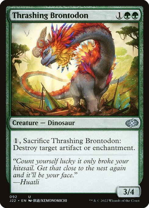 Thrashing Brontodon card from the Jumpstart 2022 set