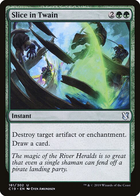 Slice in Twain card from the Commander 2019 set