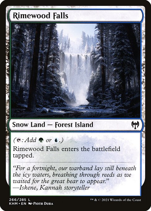 Rimewood Falls card from the Kaldheim set