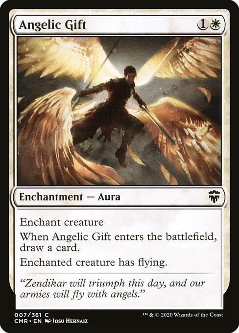  Foil Angelic Gift card from the Commander Legends set