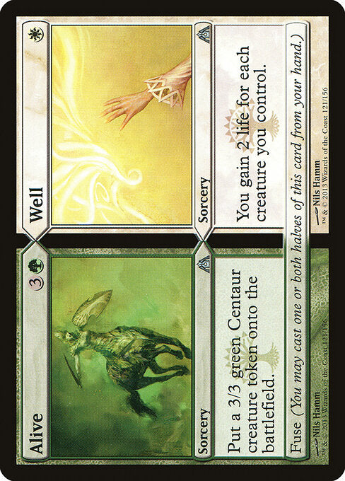 Alive // Well card from the Dragon's Maze set