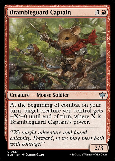 CAD Brambleguard Captain card from the Bloomburrow set