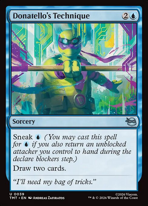  Foil Donatello's Technique card from the Teenage Mutant Ninja Turtles set
