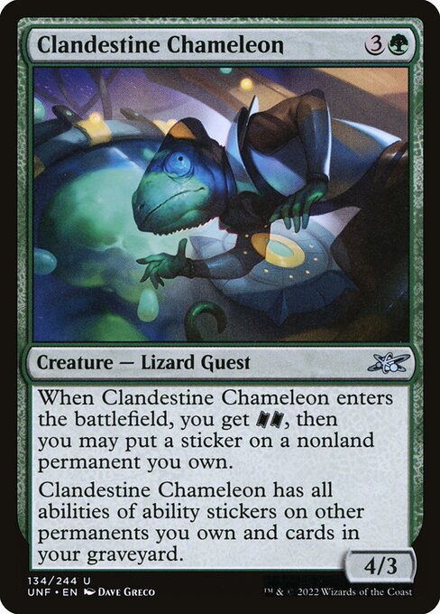 CAD Clandestine Chameleon card from the Unfinity set