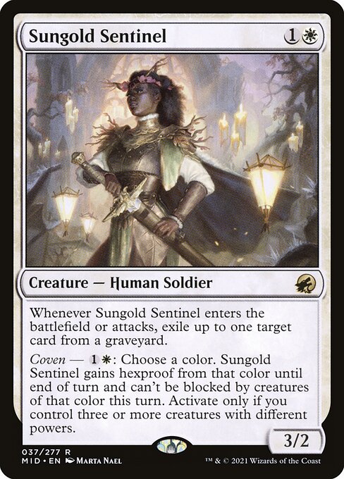 CAD Sungold Sentinel card from the Innistrad: Midnight Hunt set