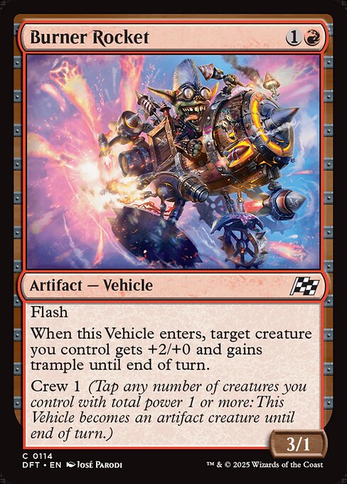  Foil Burner Rocket card from the Aetherdrift set