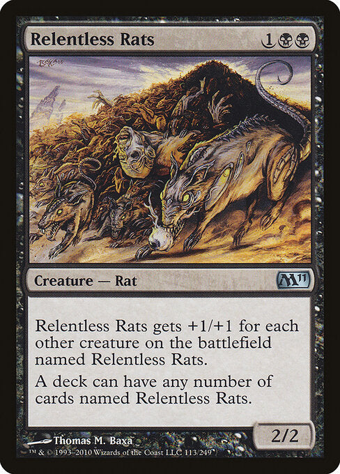 CAD Relentless Rats card from the Magic 2011 set