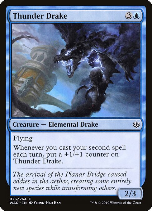  Foil Thunder Drake card from the War of the Spark set