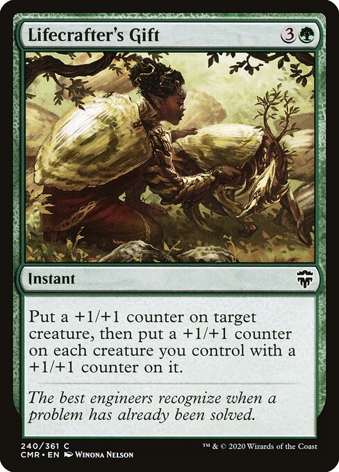  Foil Lifecrafter's Gift card from the Commander Legends set