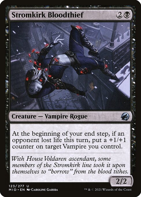  Foil Stromkirk Bloodthief card from the Innistrad: Midnight Hunt set